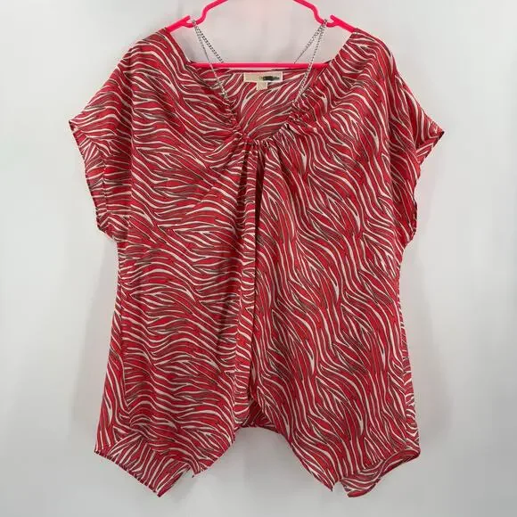 Michael Michael Kors Blouse SZ Extra Large NEW Zebra Chain Necklace Top NWOT - Picture 14 of 14